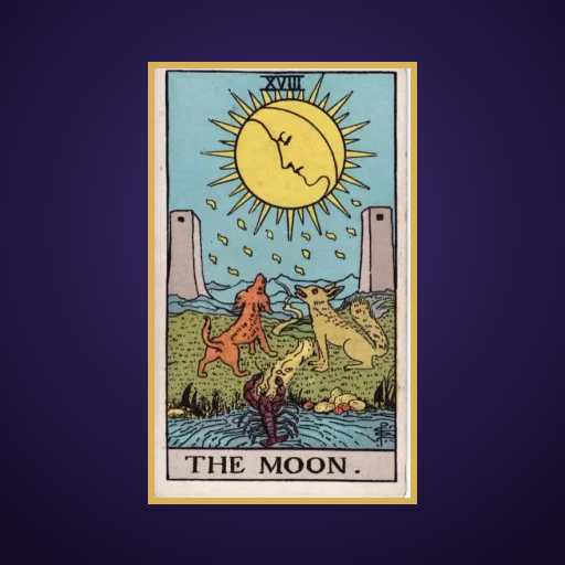 The Moon card from Tarot Solitaire